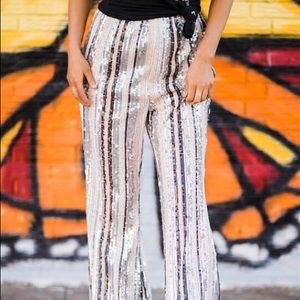 Sequin Flare Pants